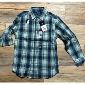 IZOD *NWT* Big Boys Size S (8) Pastel Turquoise Button-Down Shirt MSRP $40